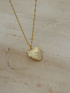 925 | Vintage Kalp Fotoğraflı Kolye