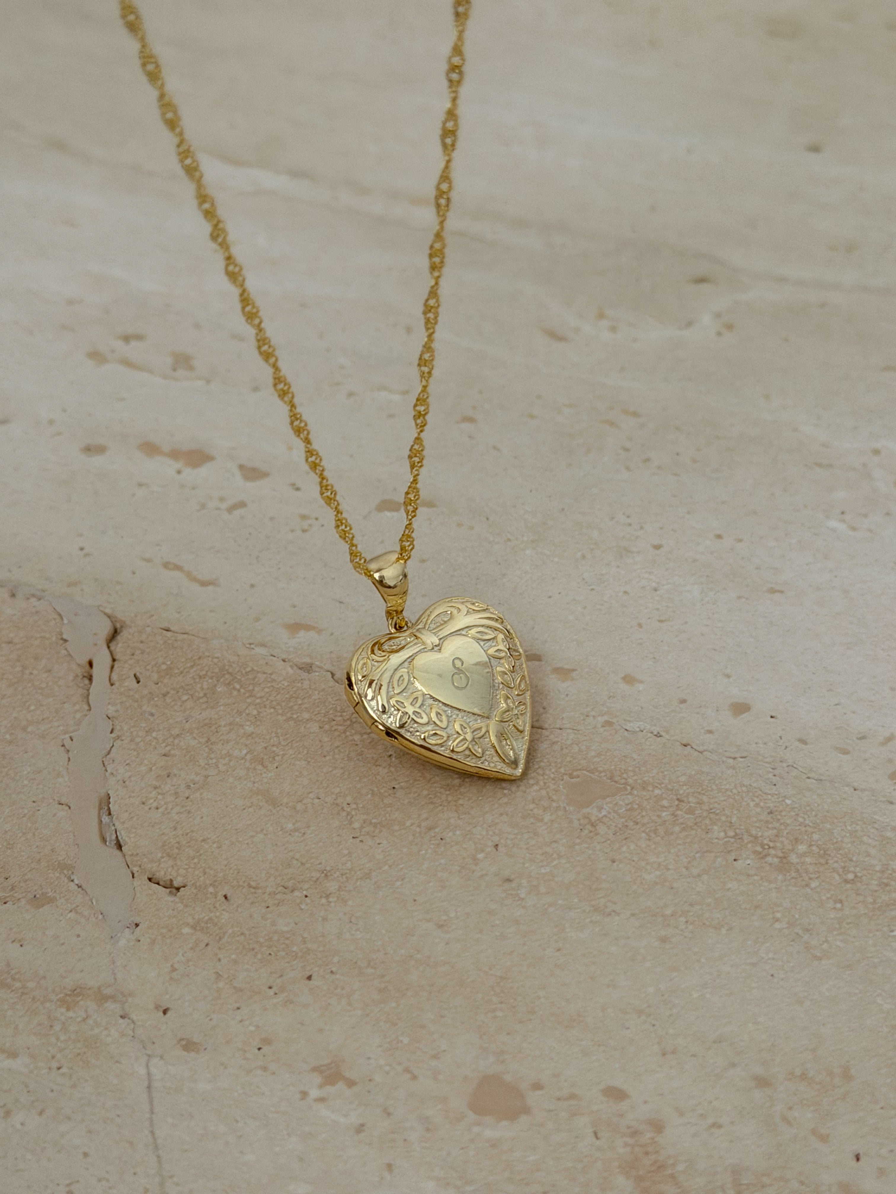 925 | Vintage Kalp Fotoğraflı Kolye