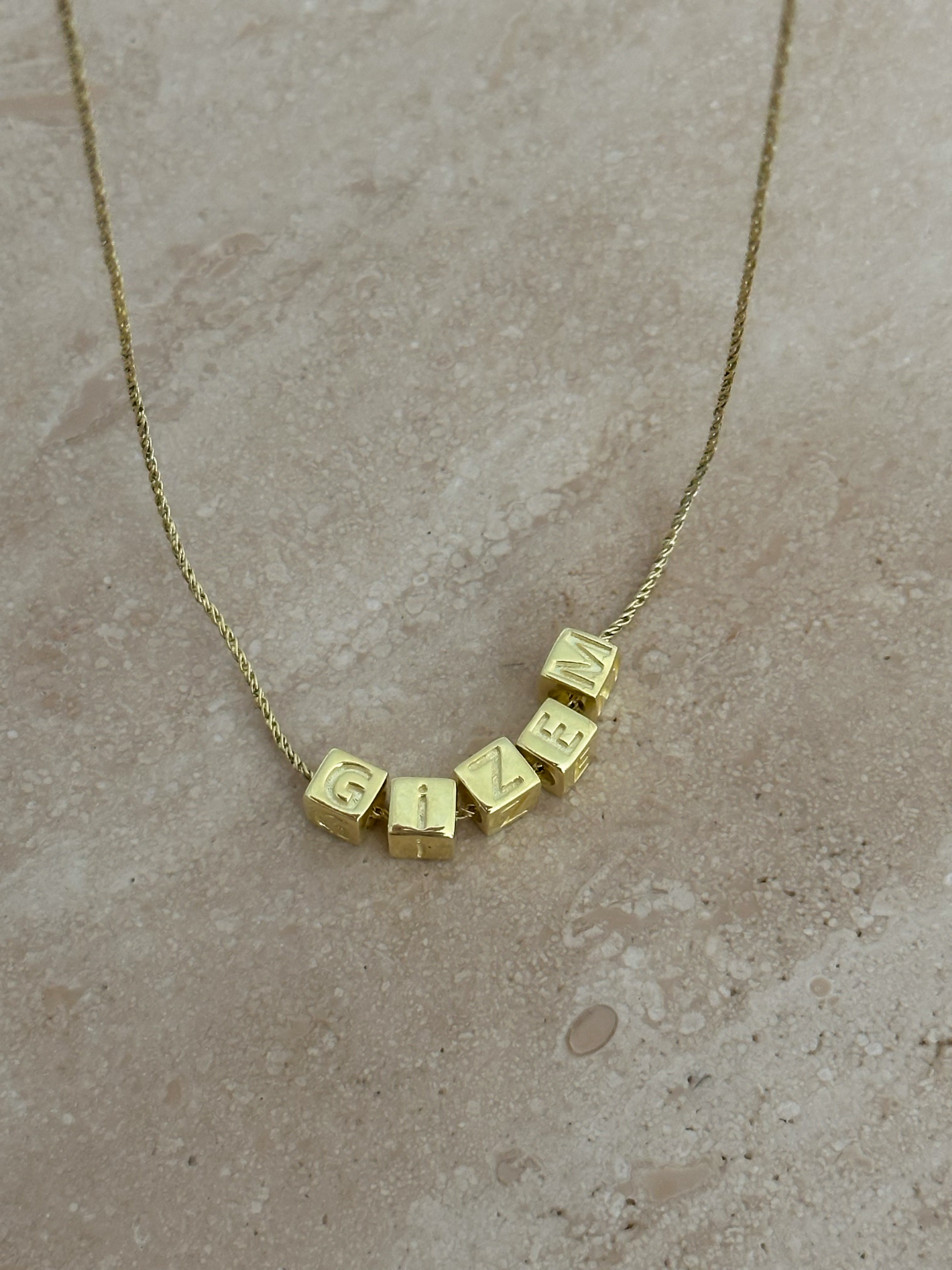 925 | Küp Harf İsim Kolye