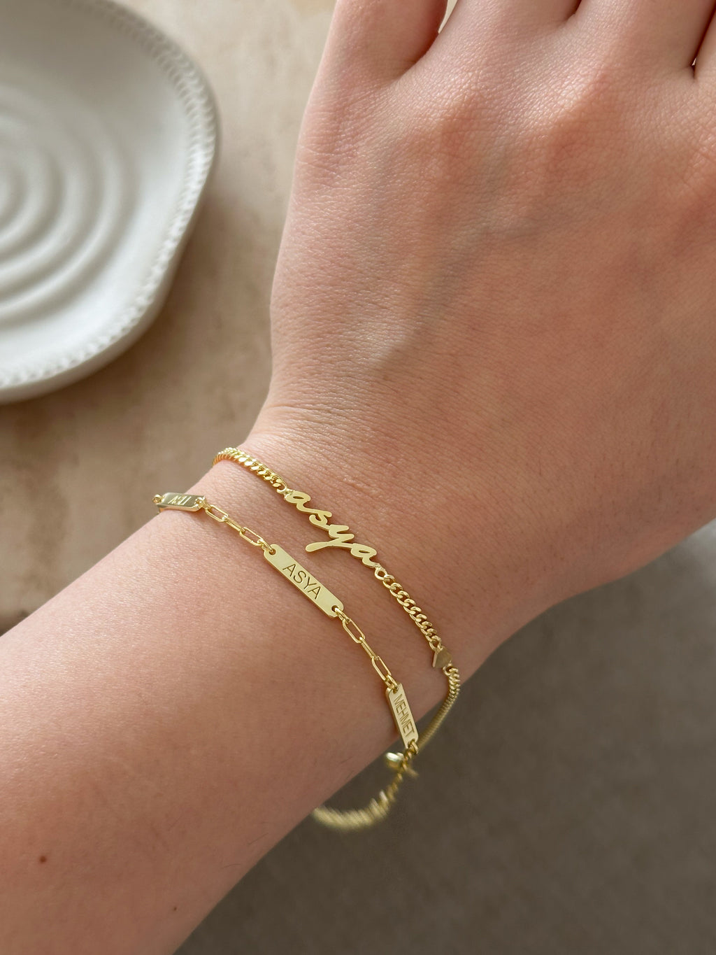 925 | Gurmet Zincirde Minimal İsim Bileklik