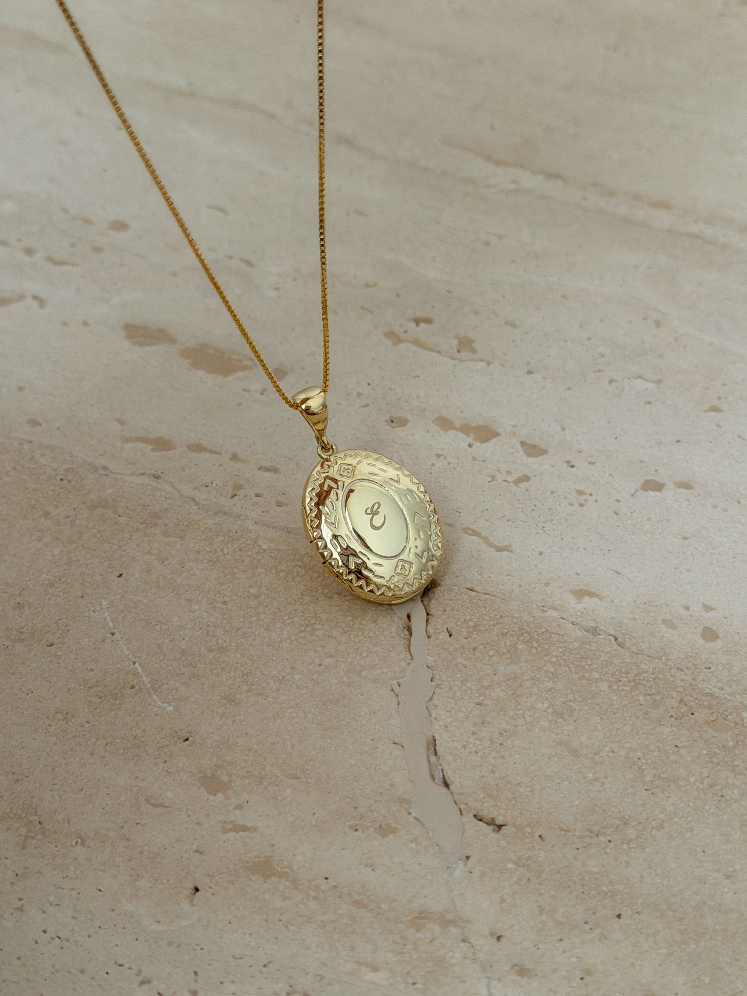 925 | Vintage Oval Fotoğraflı Kolye