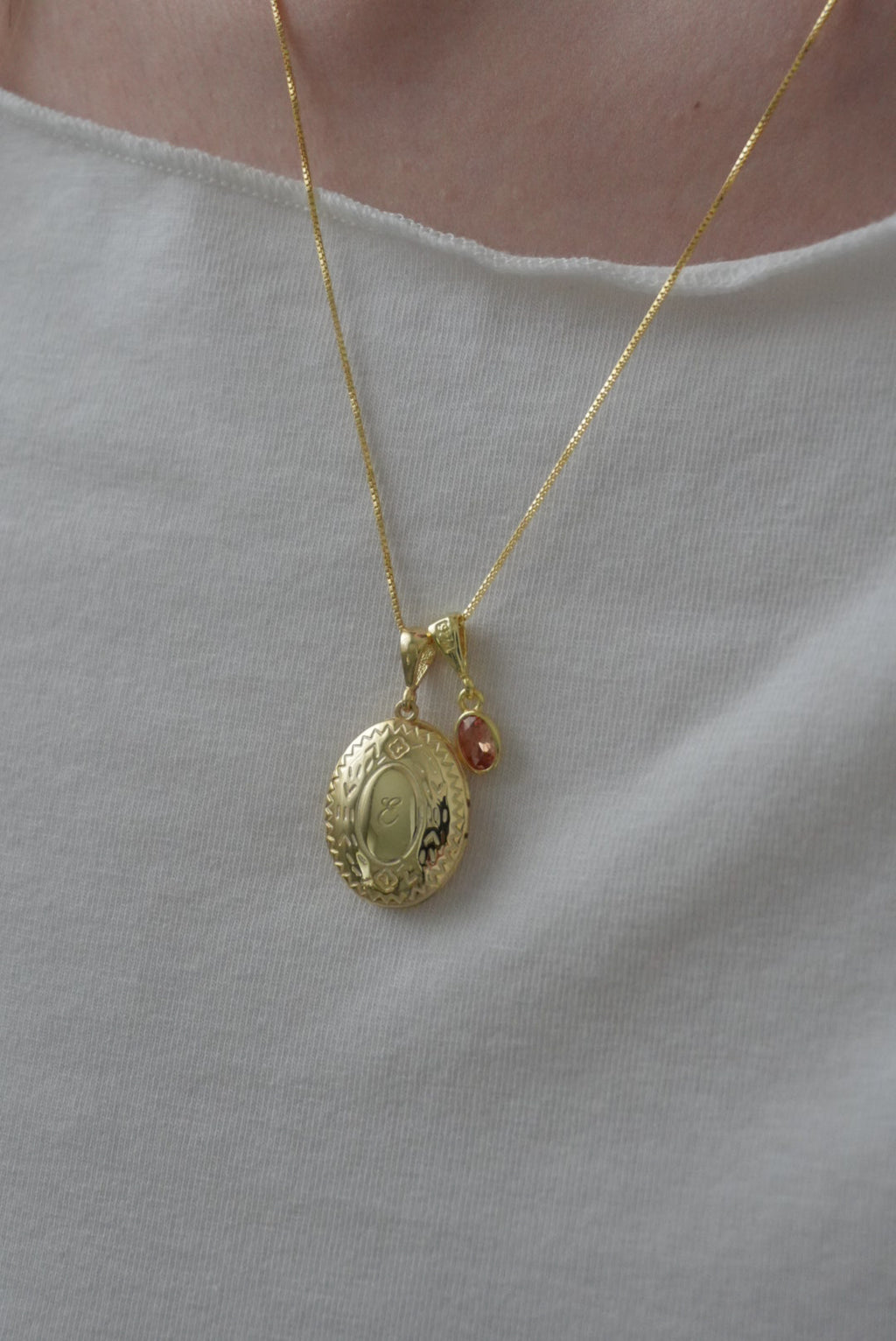 925 | Vintage Oval Fotoğraflı Kolye