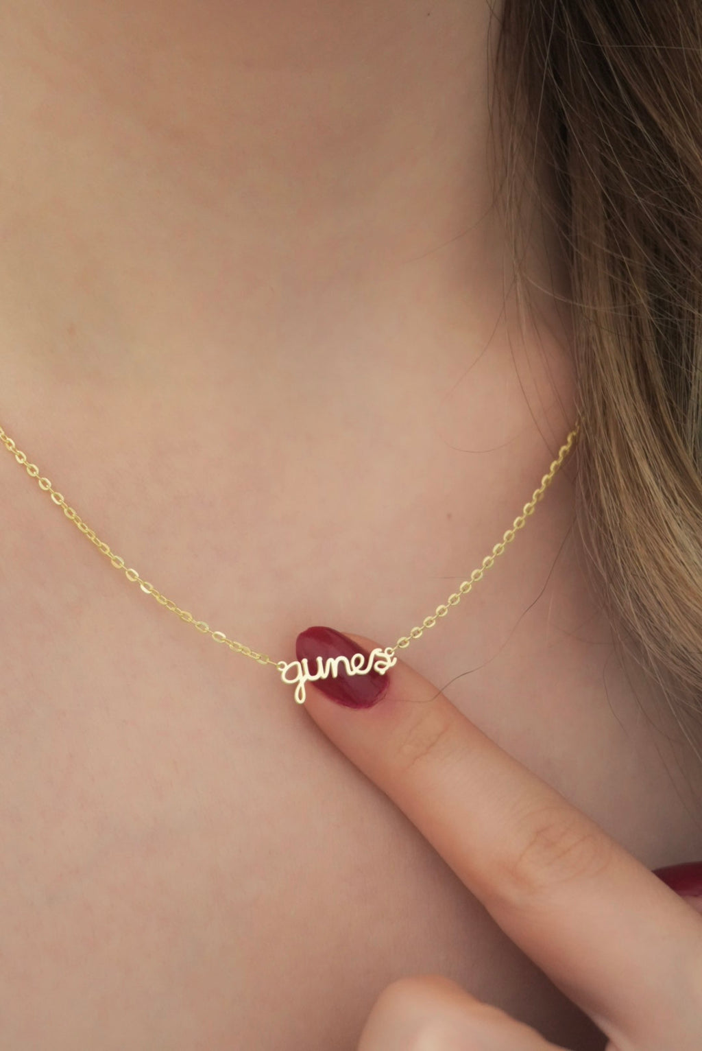 925 | Aynalı Zincirde Minimal İsim Kolye