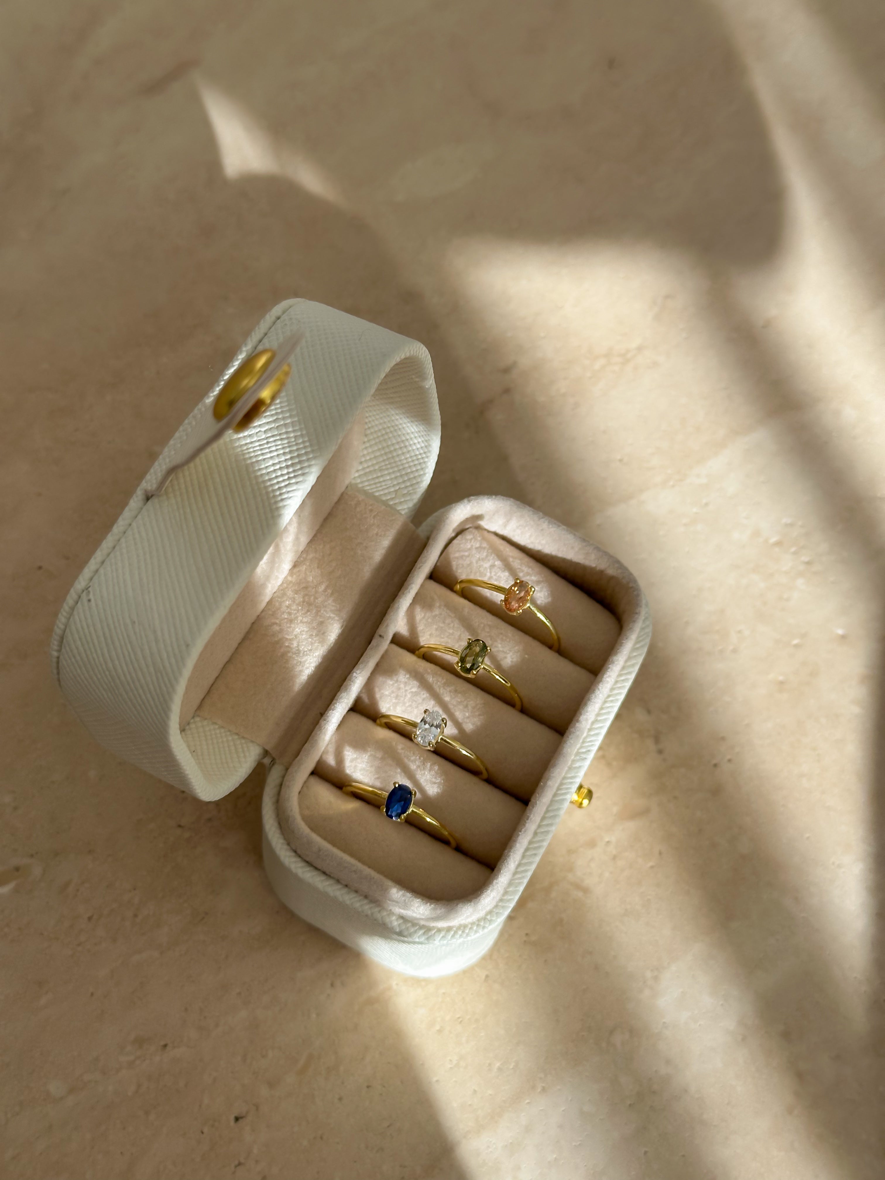 925 | Mini Oval Taşlı Serçe Parmak Yüzüğü