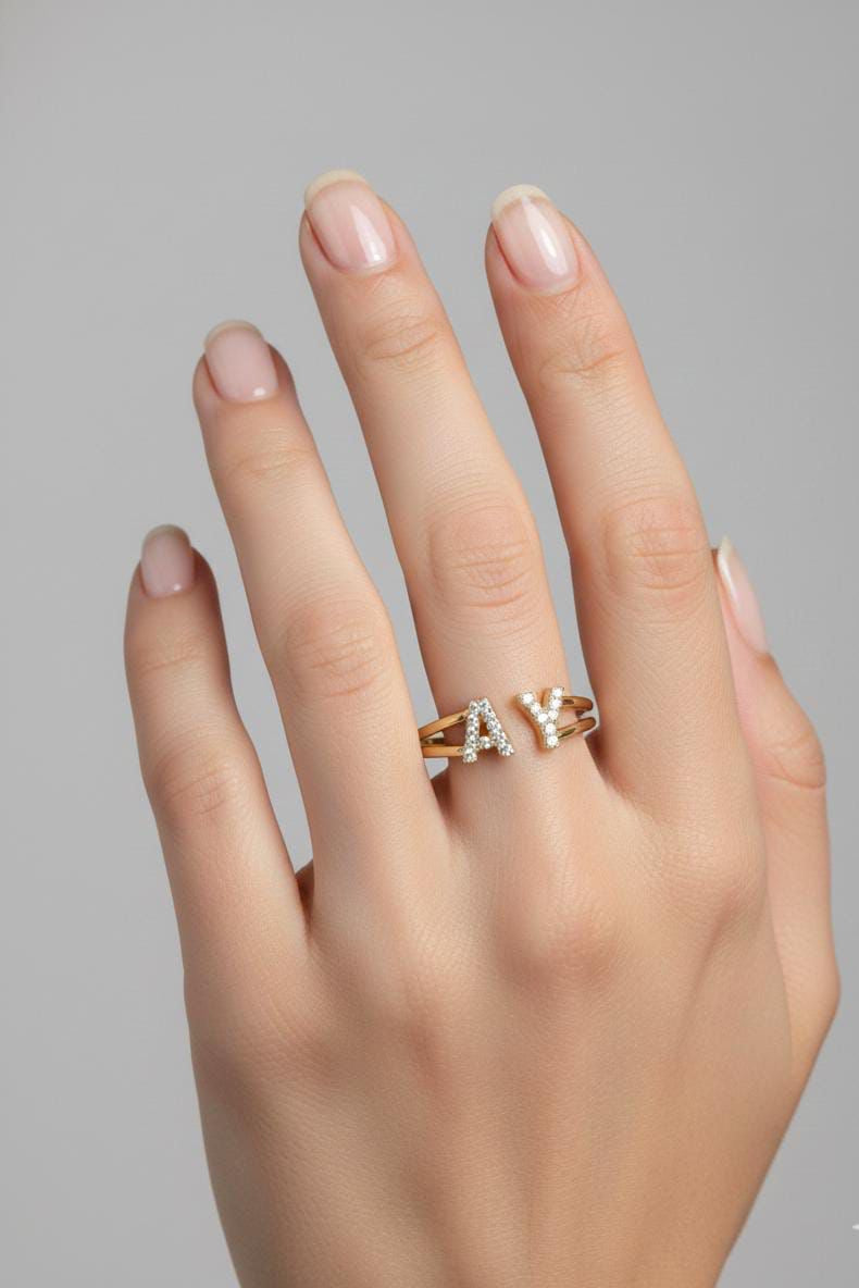 925 | Taşlı Harf Yüzük