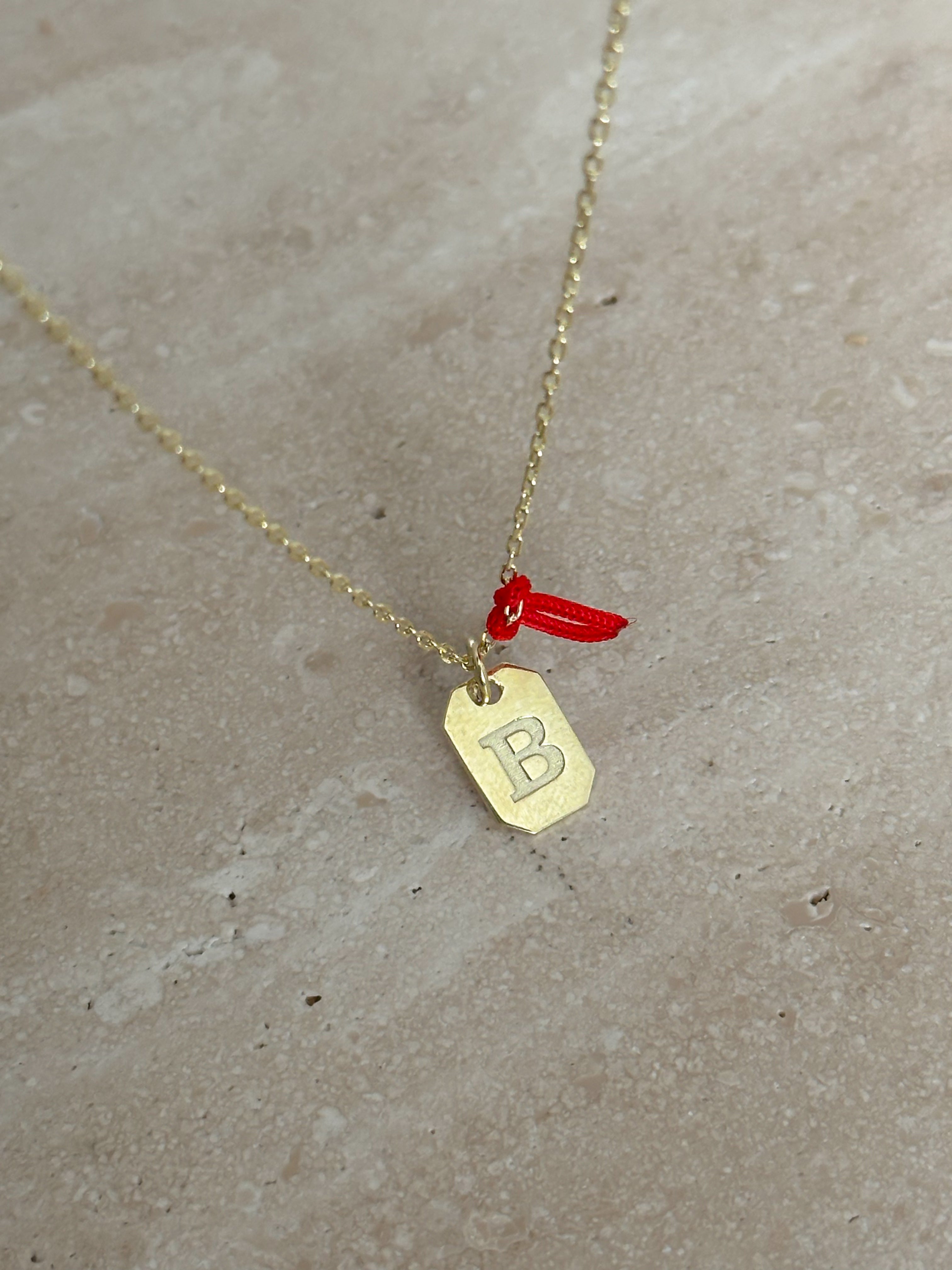 925 | Minimal Plaka Harf Kolye