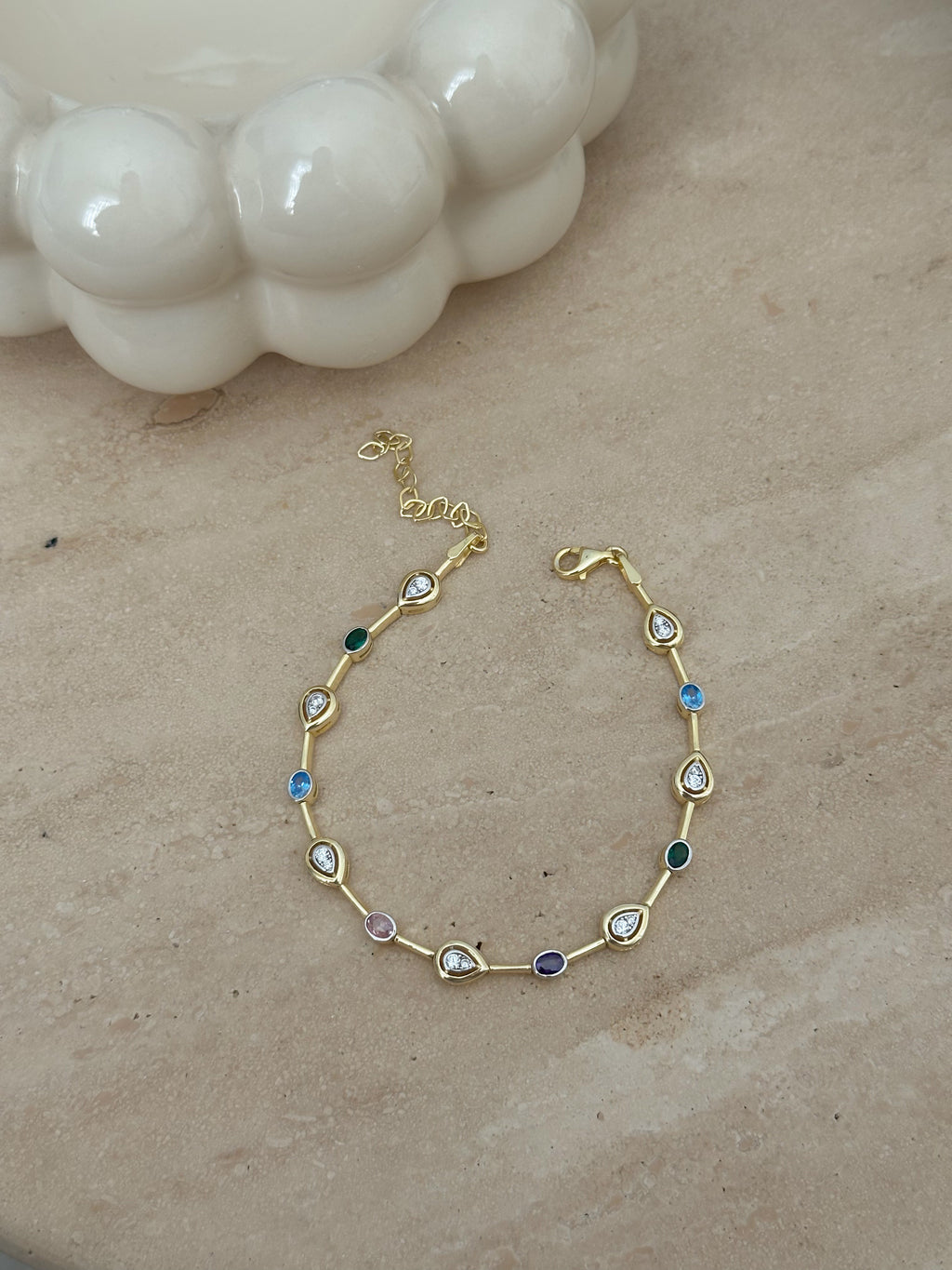 925 | Renkli Taşlı Bileklik