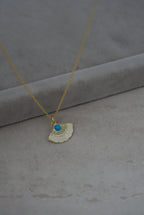 925 | Mavi Taşlı Yelpaze Kolye