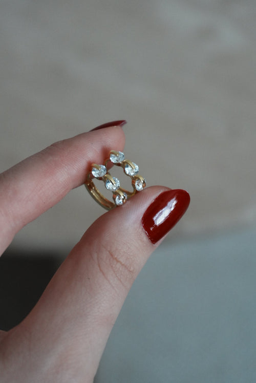 925 | 3 Taşlı Minimal Küpe