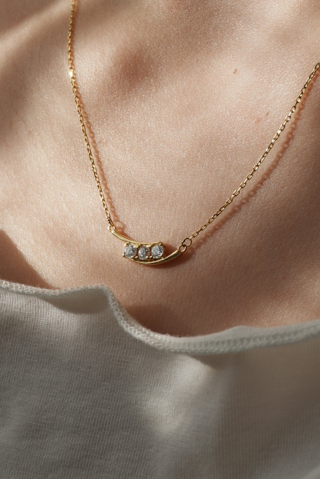 925 | Minimal 3 Taşlı Kolye