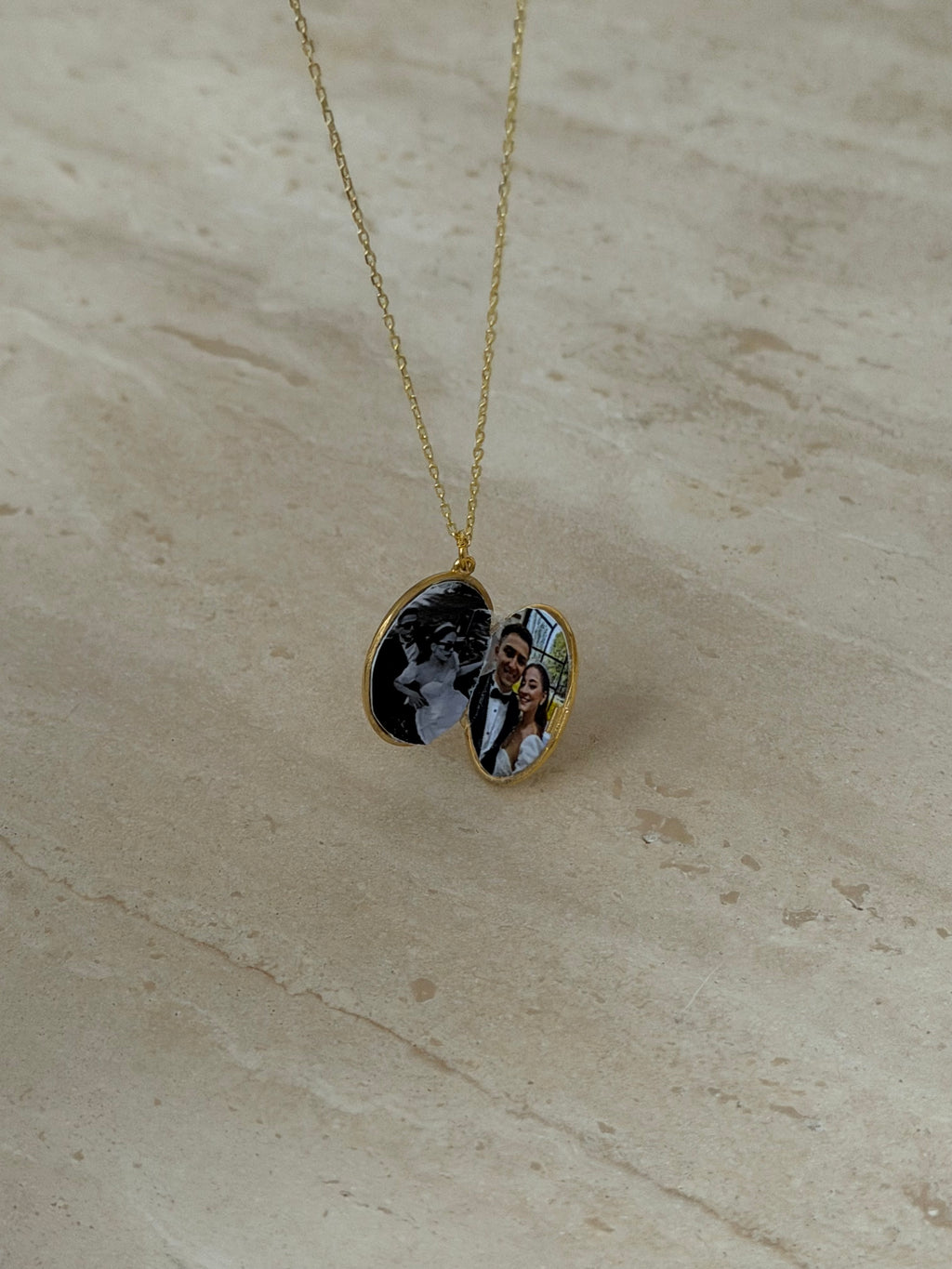 925 | Fotoğraflı İnce Oval Kolye