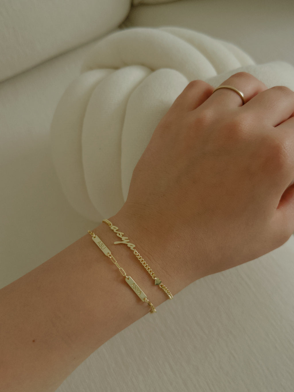 925 | Gurmet Zincirde Minimal İsim Bileklik