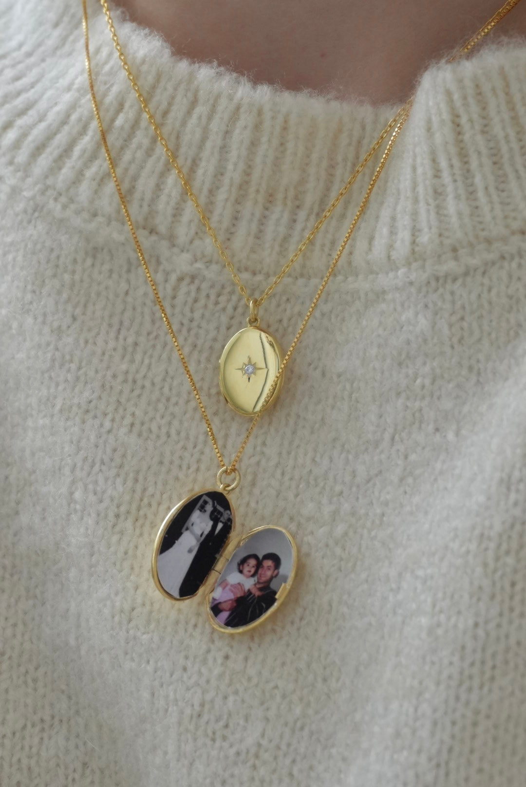 925 | Kuzey Yıldızlı Oval Fotoğralı Kolye