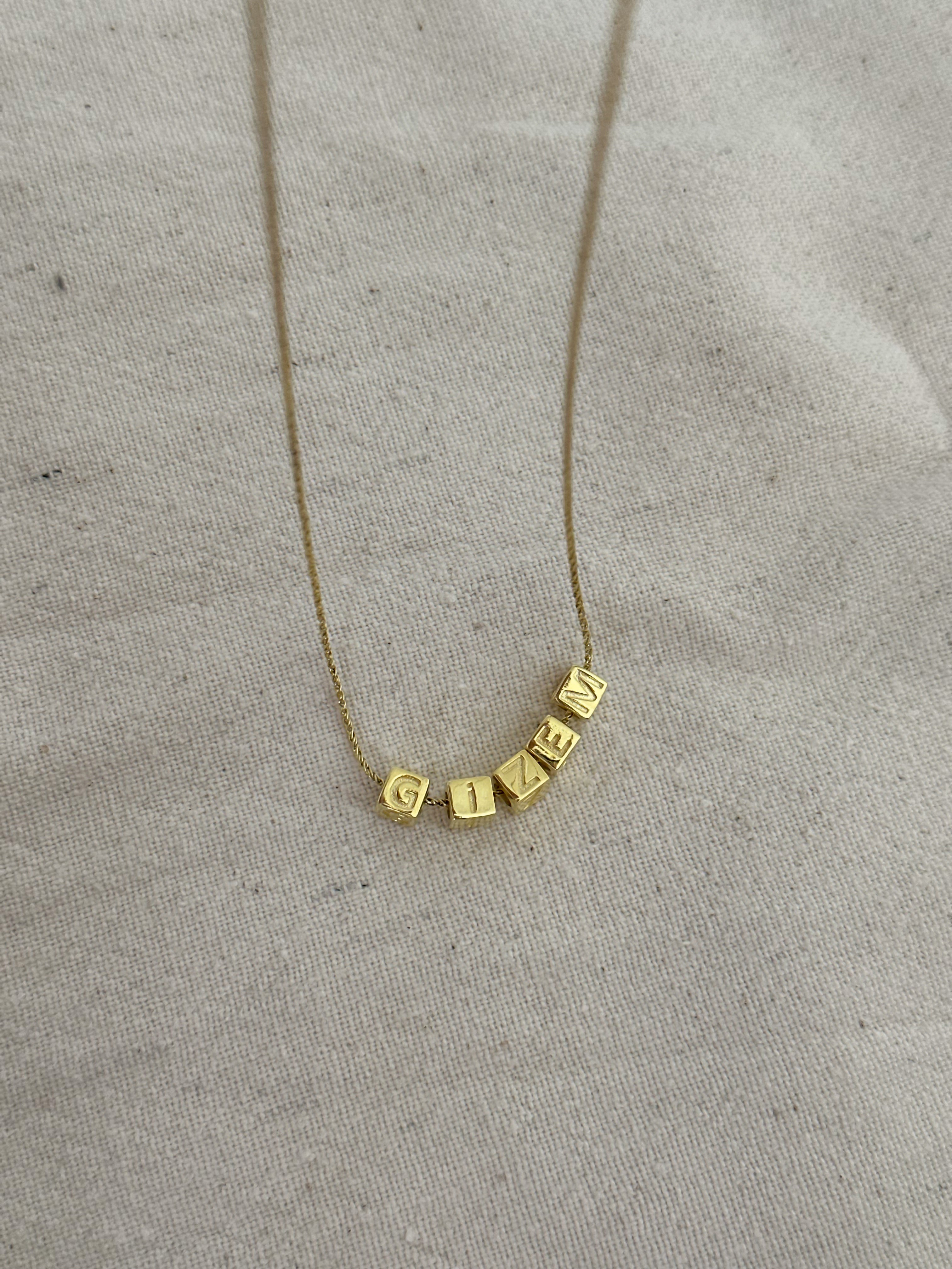 925 | Küp Harf İsim Kolye