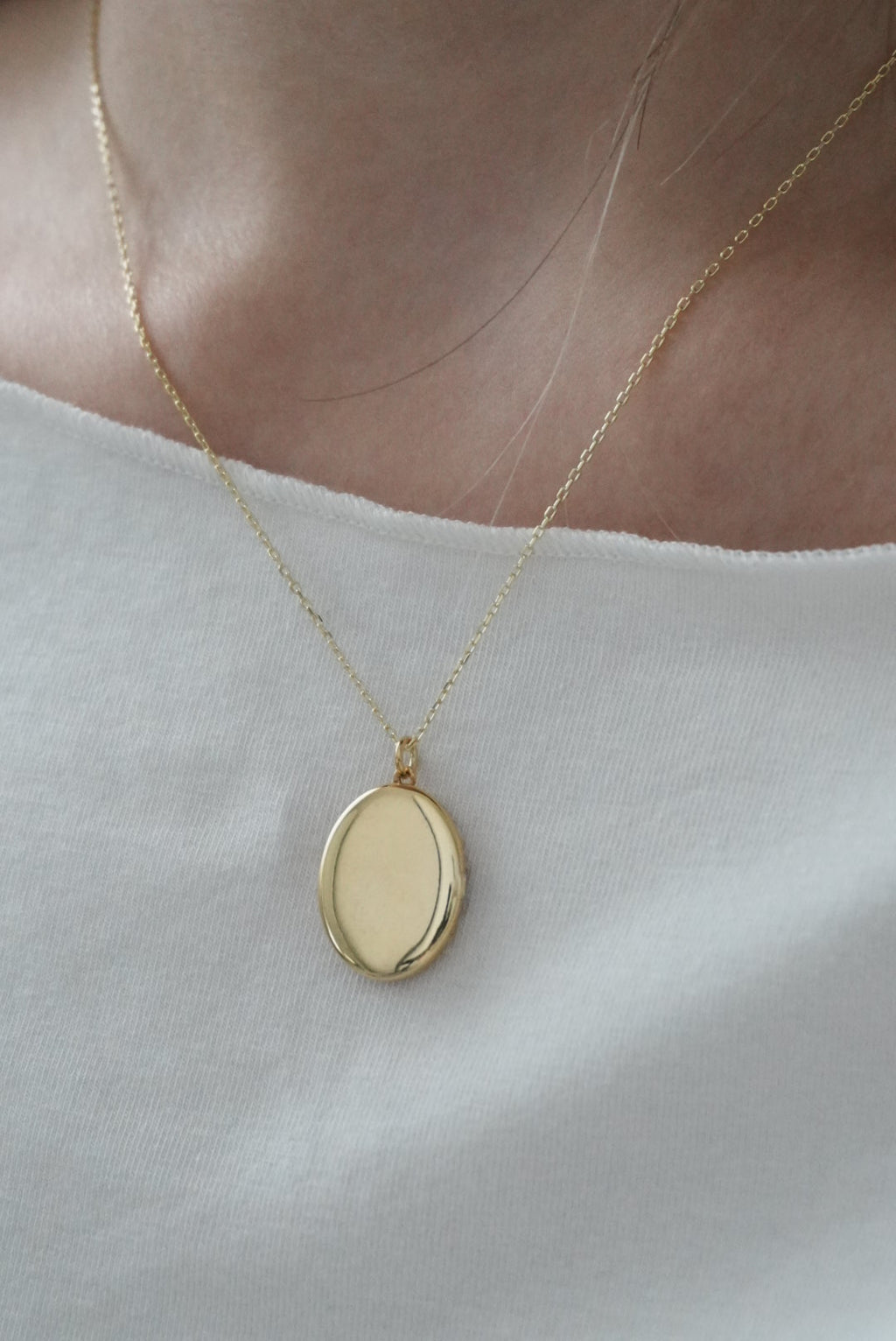 925 | Fotoğraflı İnce Oval Kolye