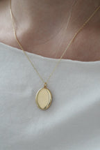 925 | Fotoğraflı İnce Oval Kolye