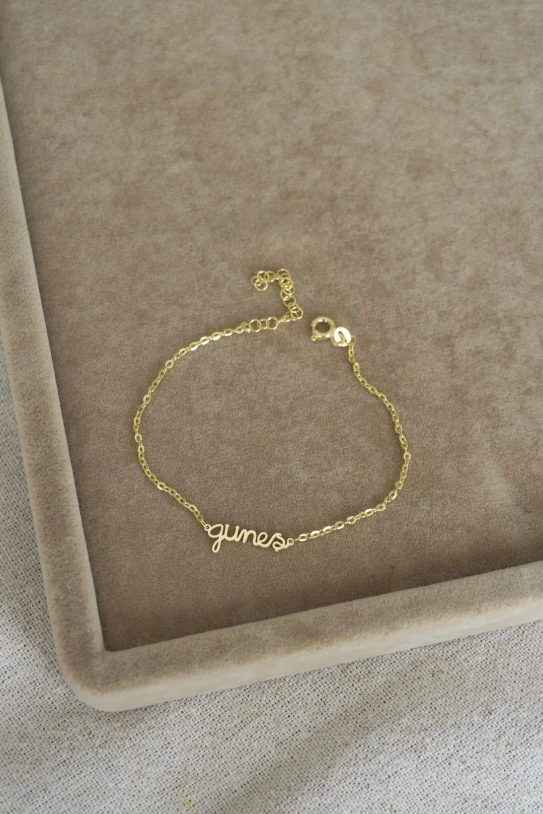 925 | Aynalı Zincirde Minimal İsim Bileklik