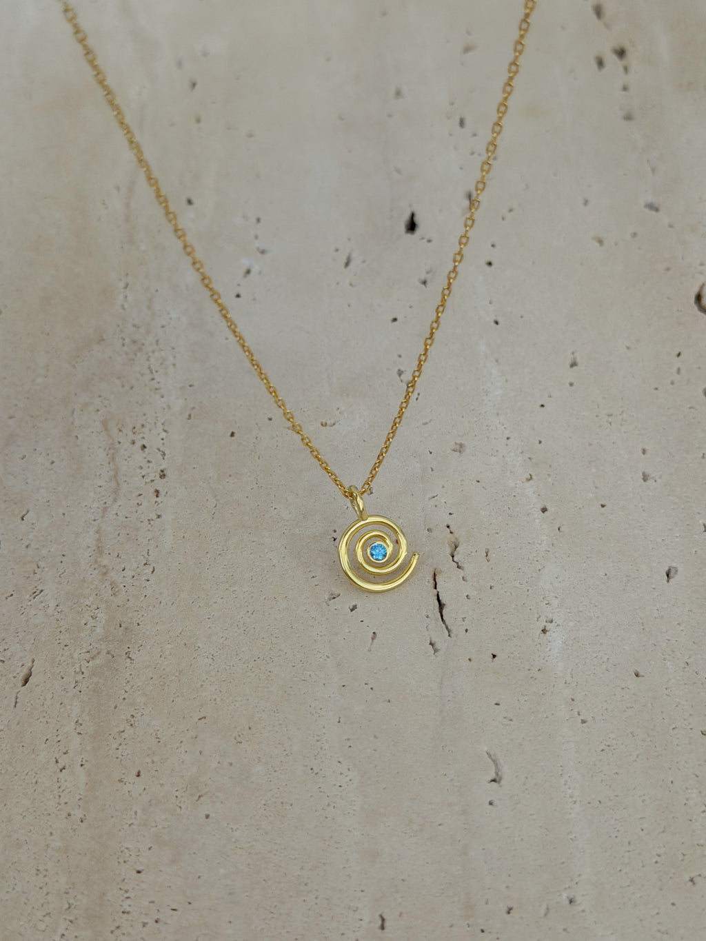 925 | Doğum Taşlı Mini Spiral Kolye
