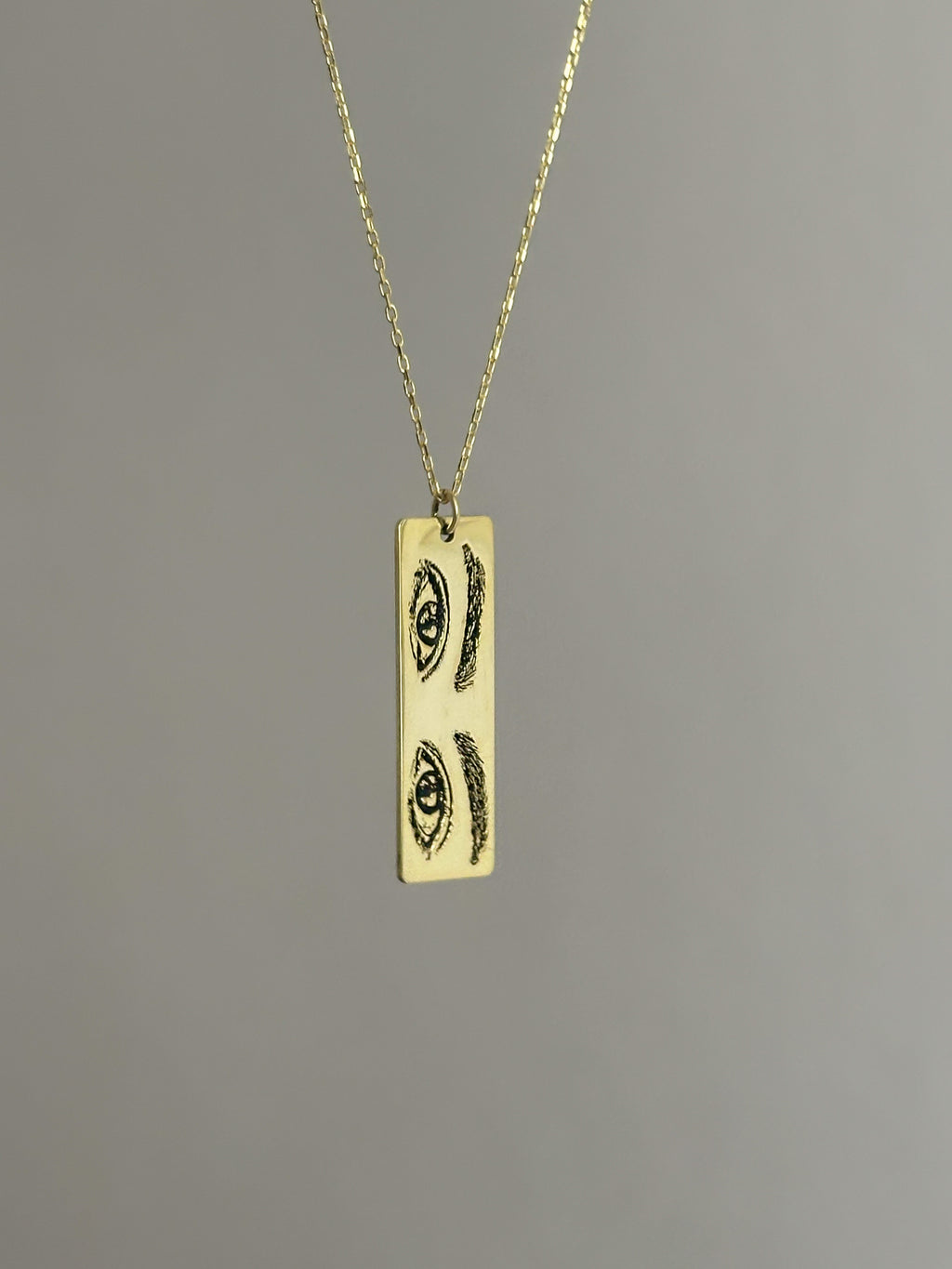 925 | Göz Çizim Plaka Kolye