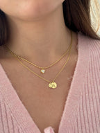 925 | Kalp Detaylı Plaka Harf Kolye