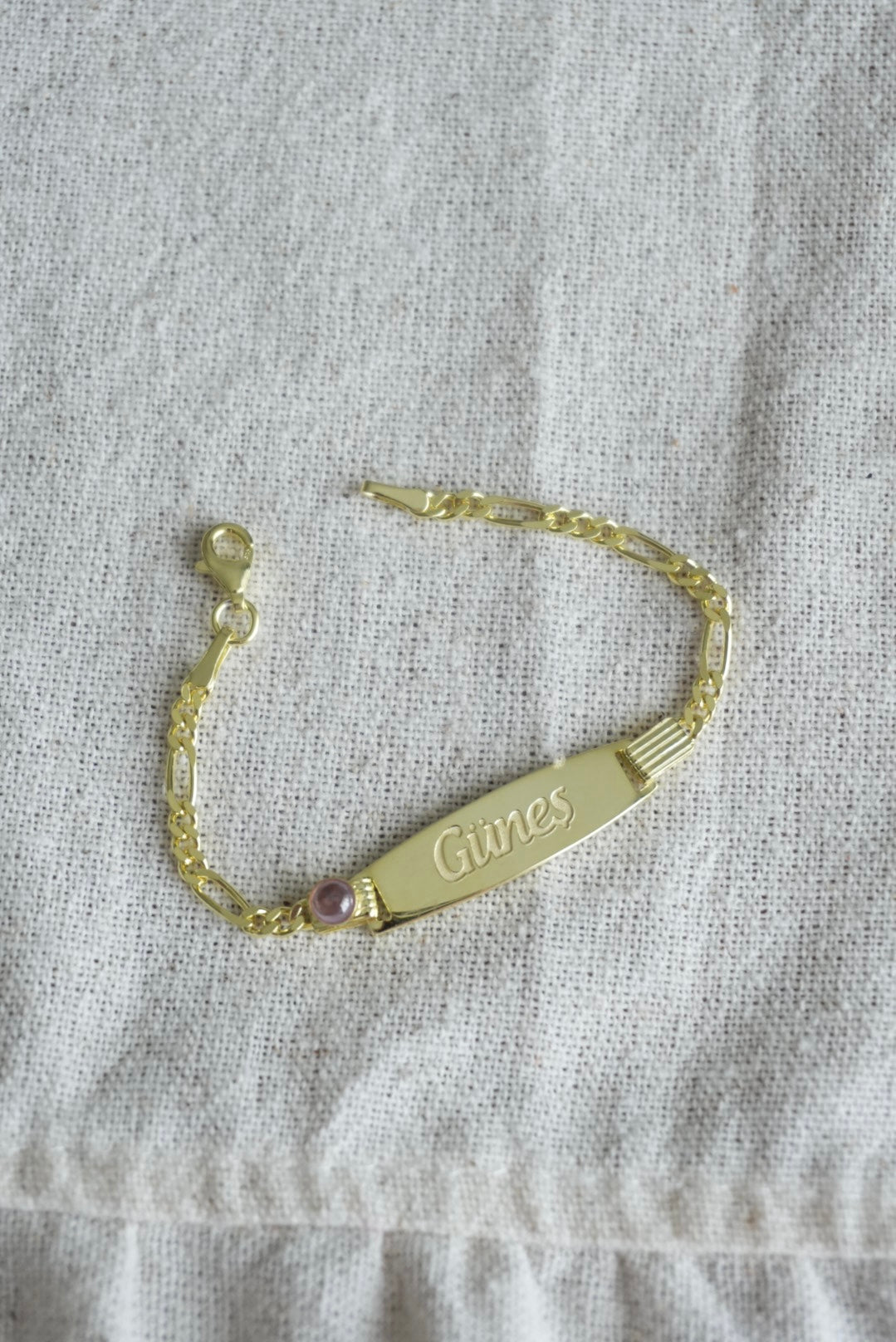 925 | Lila Taşlı Bebek / Çocuk Künyesi