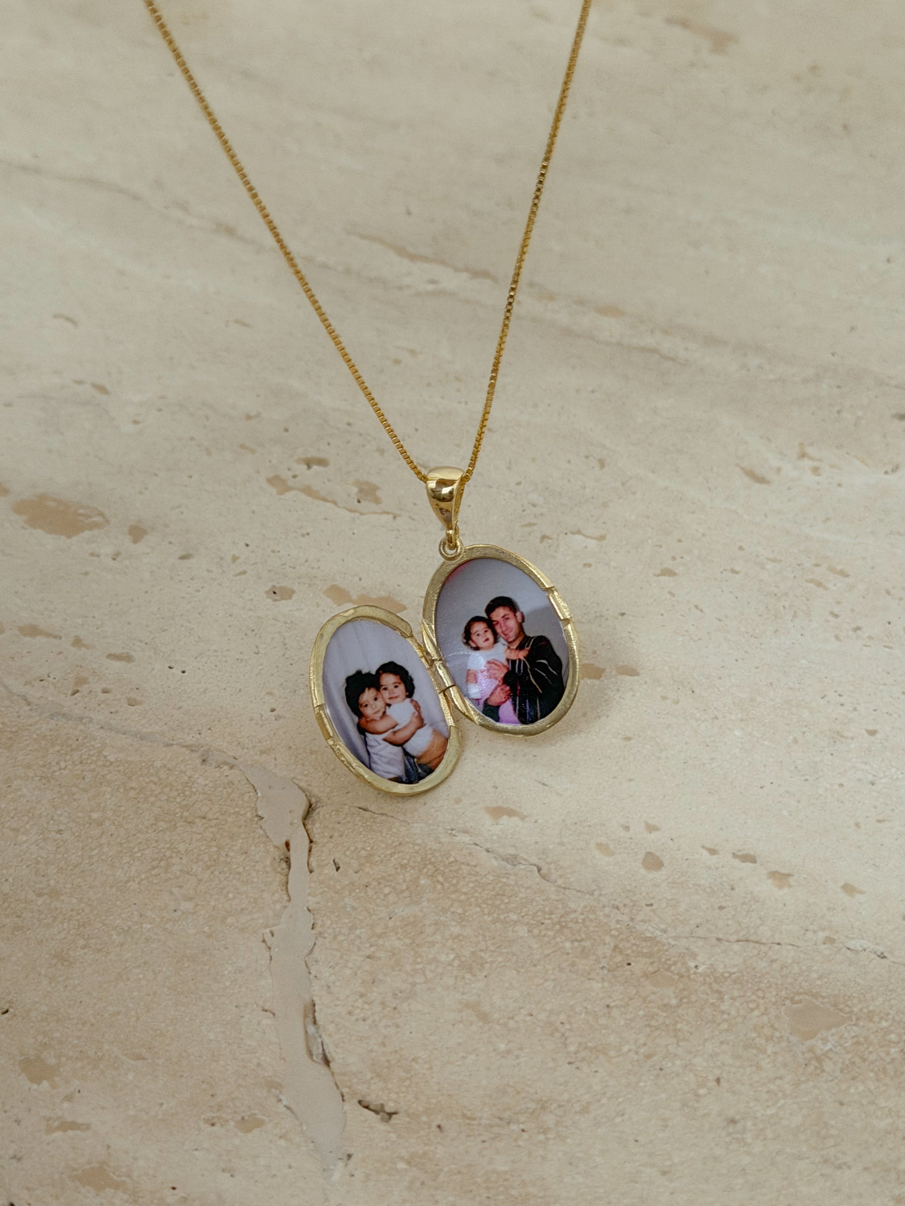 925 | Vintage Oval Fotoğraflı Kolye