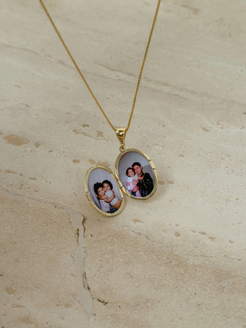 925 | Vintage Oval Fotoğraflı Kolye