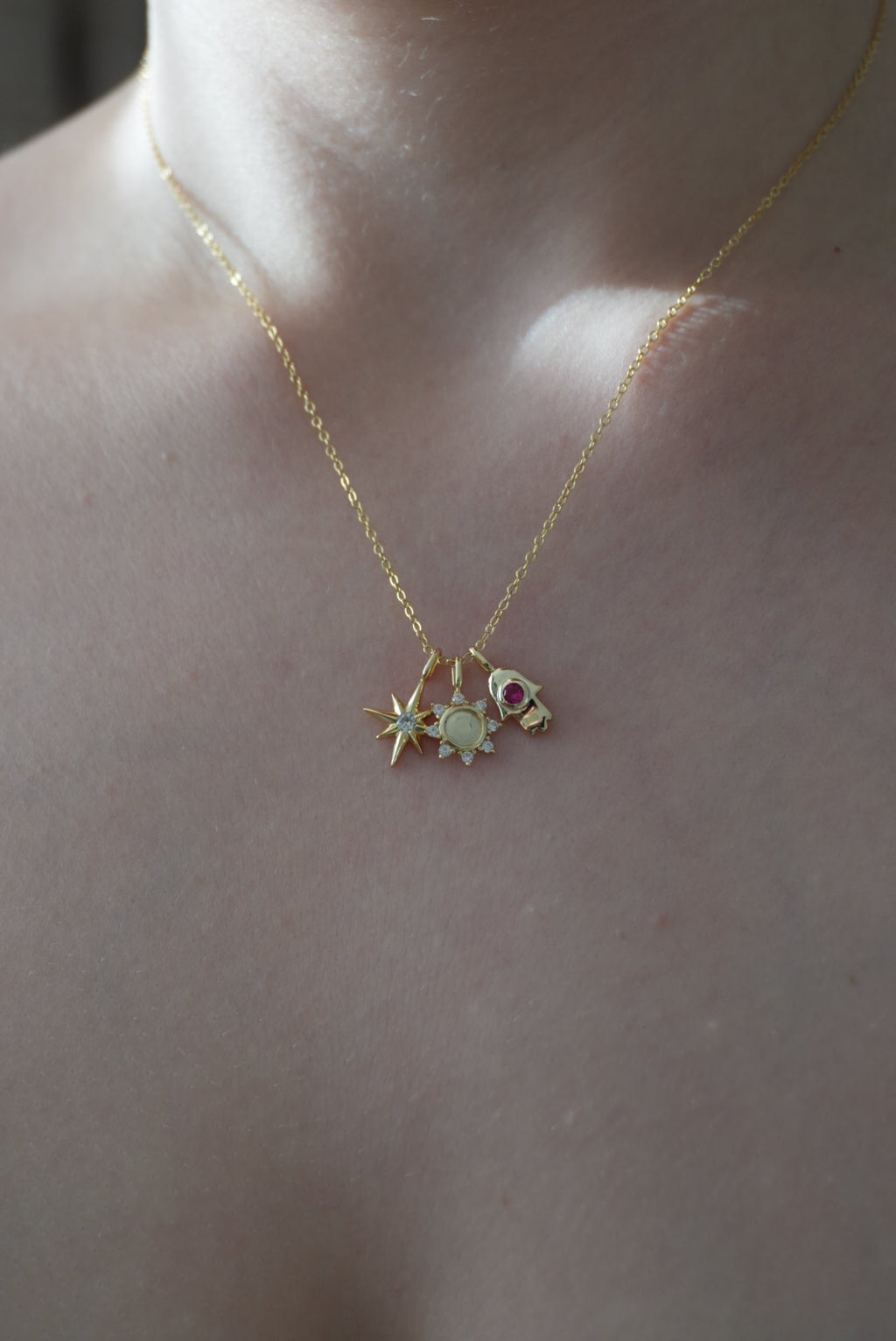 925 | Yıldız & Güneş & Hamsa Charm Kolye