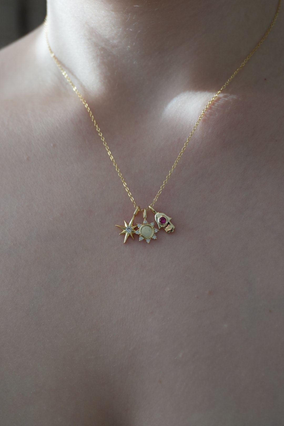 925 | Yıldız & Güneş & Hamsa Charm Kolye