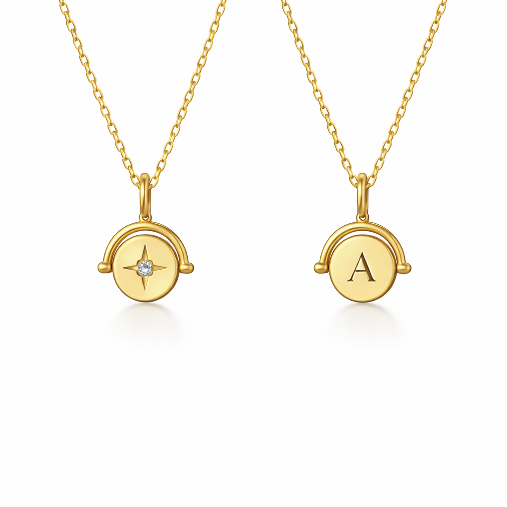 925 | Çift Taraflı Kuzey Yıldızlı Harf Kolye