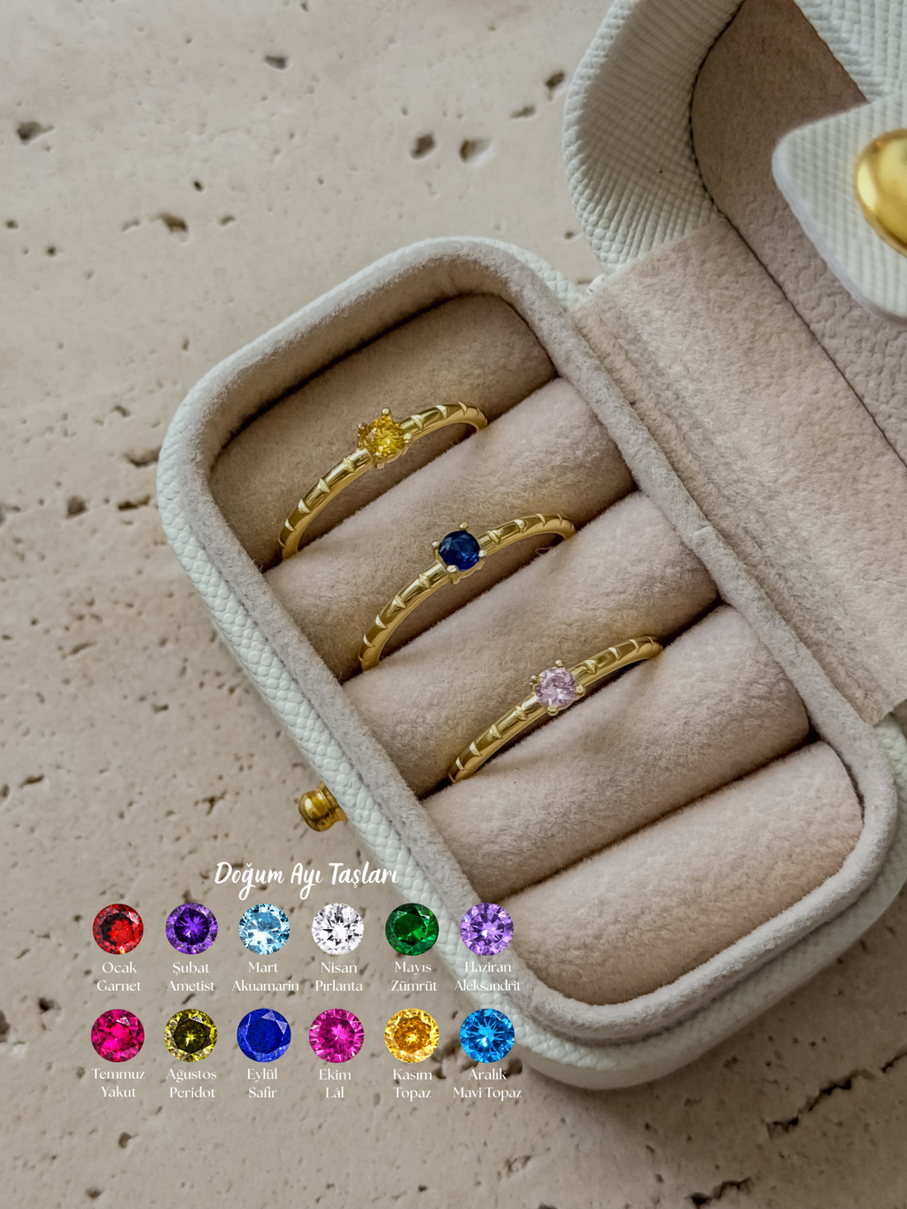 925 | Doğum Taşlı Minimal Yüzük