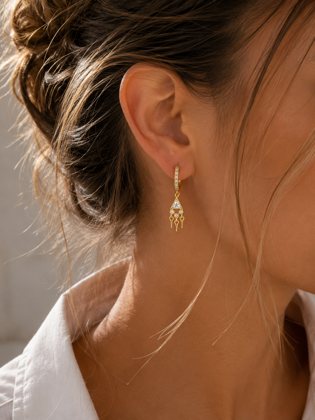 925 | Taşlı Sarkıt Model Küpe