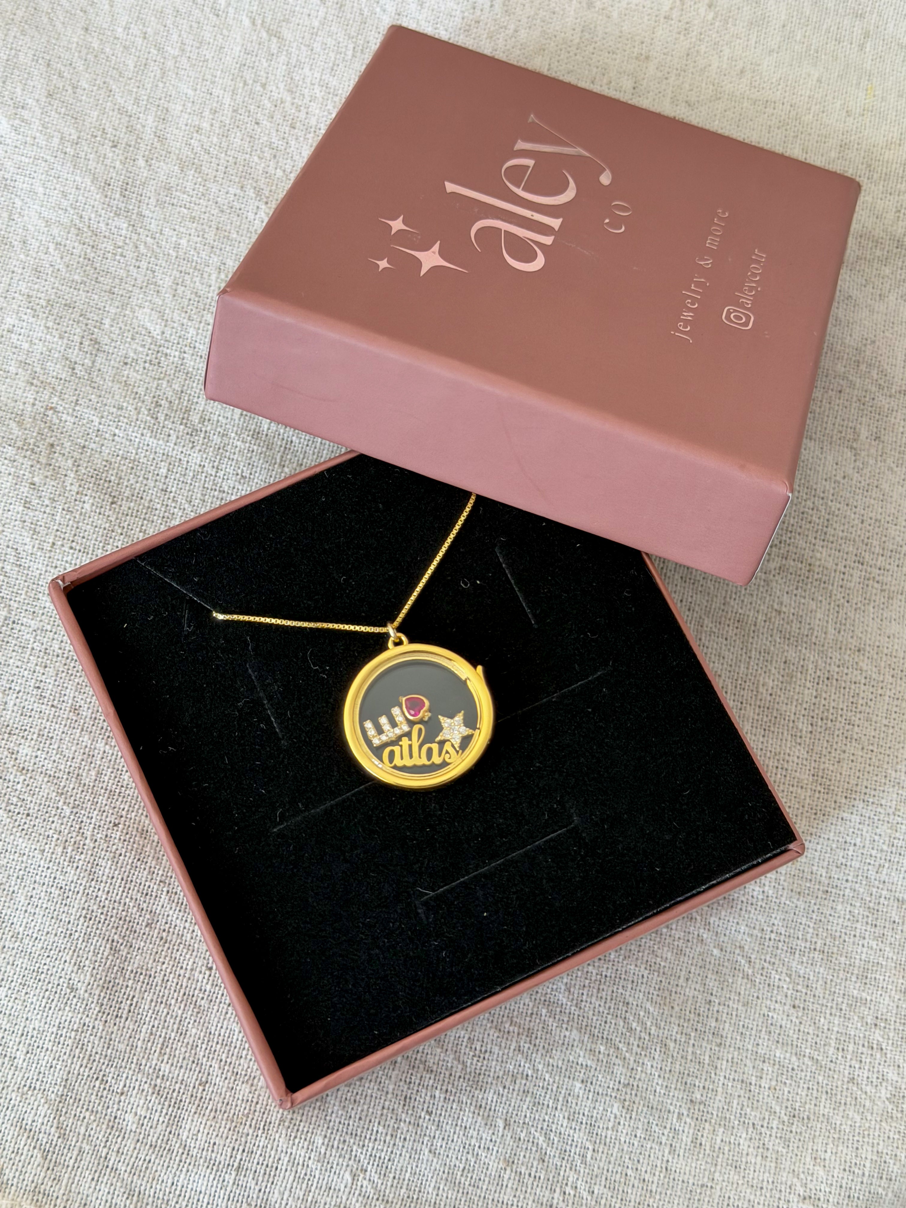 925 | Düz Story Locket Kolye