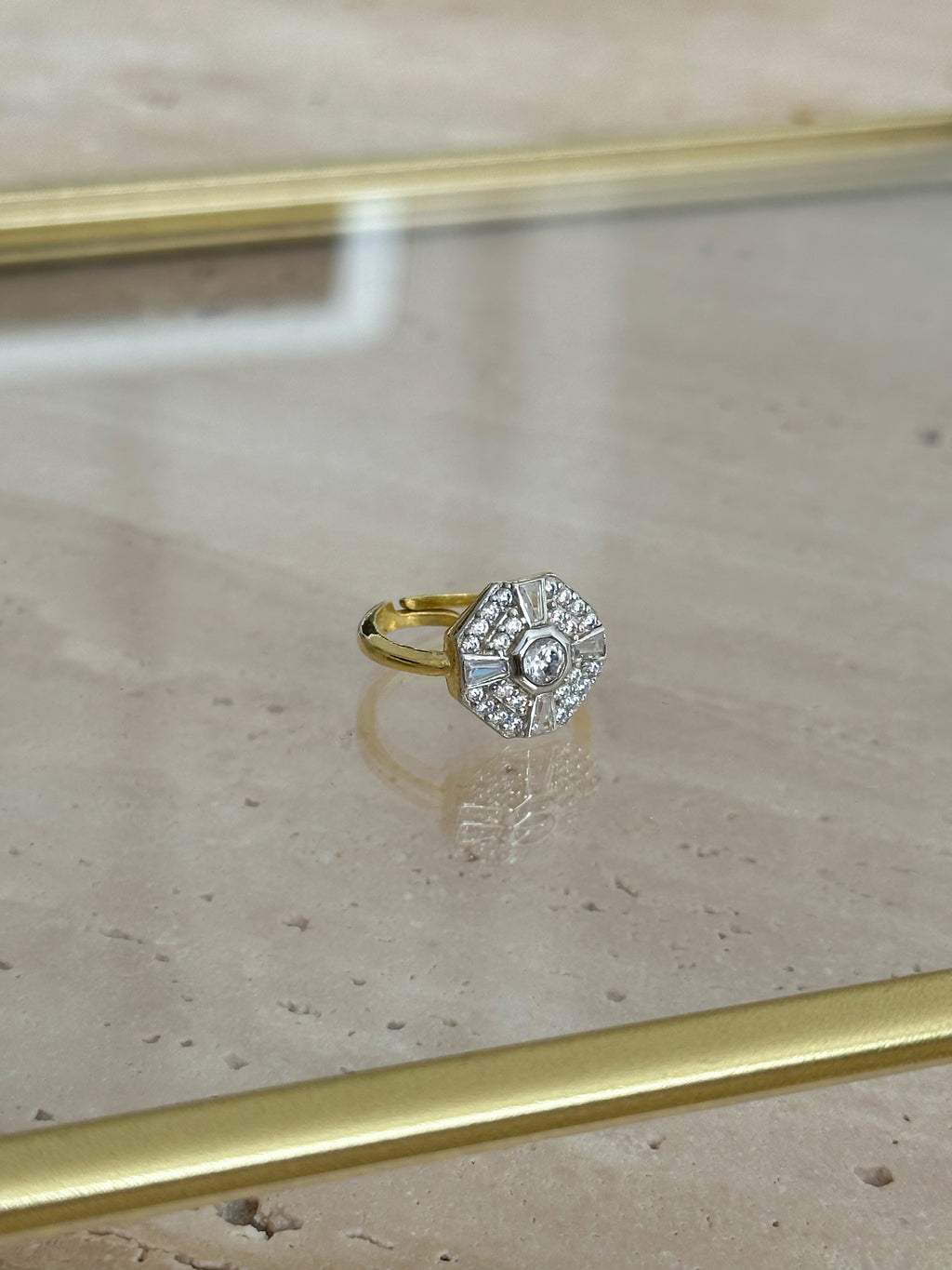 925 | Swarovski Taşlı Altıgen Yüzük