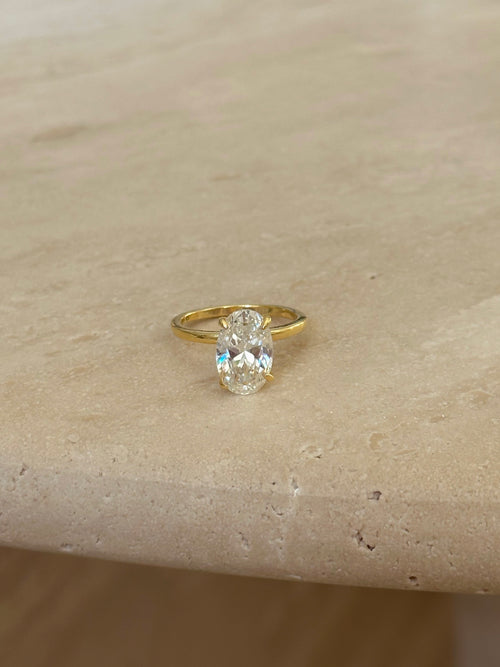 925 Gümüş | 3ct. Oval Tektaş Yüzük