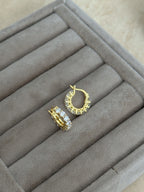 925 | Taşlı Mini Halka Küpe