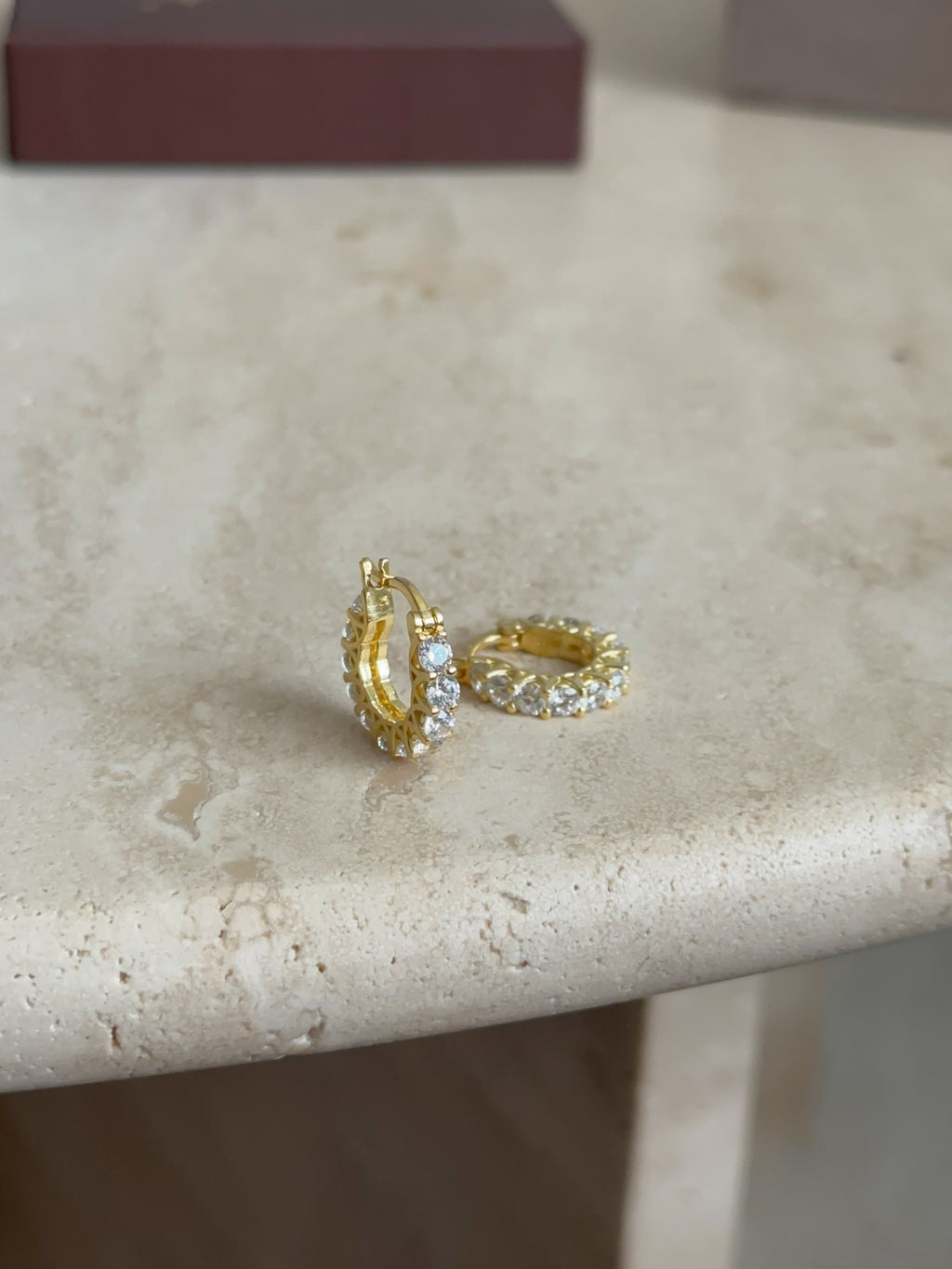 925 | Taşlı Mini Halka Küpe