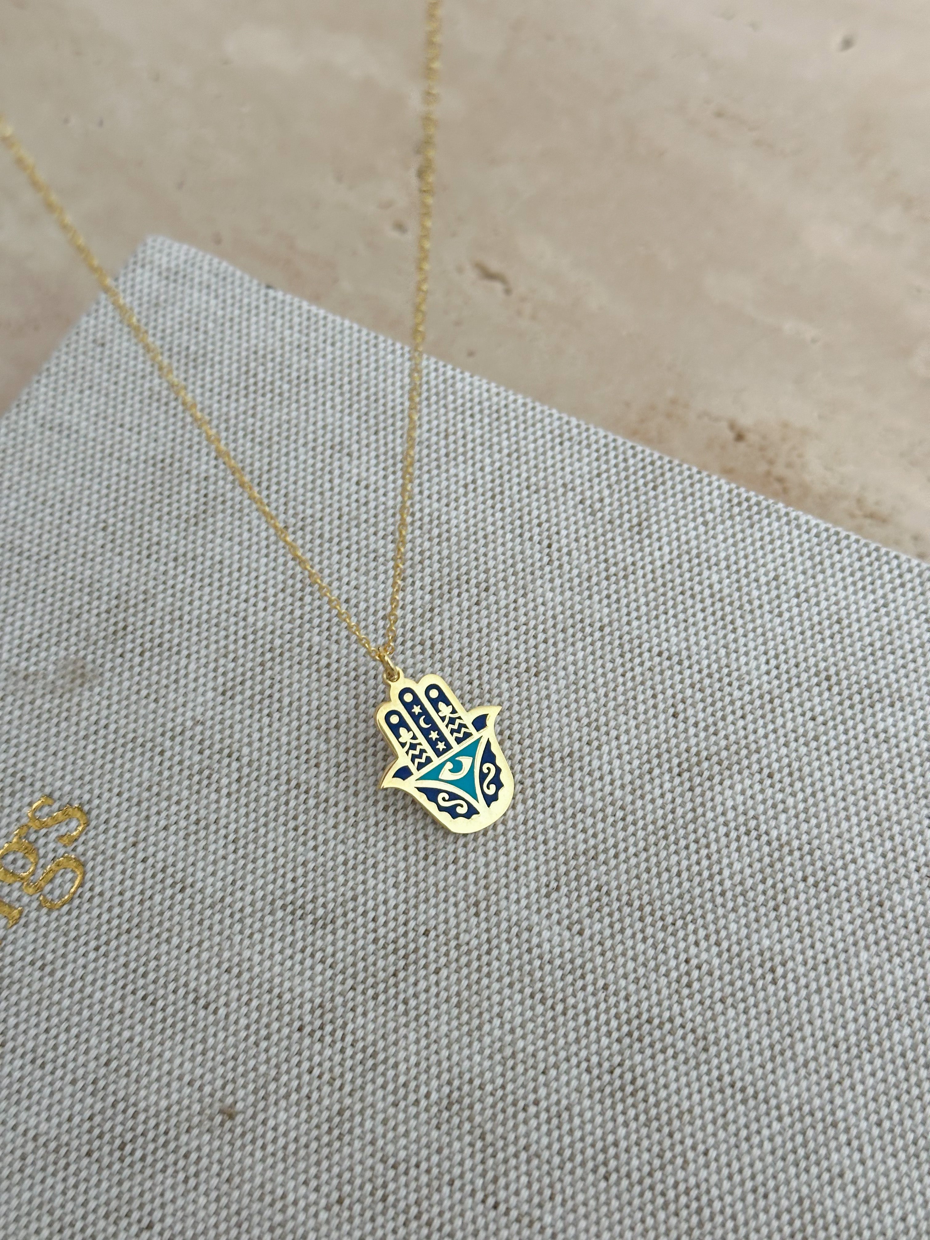 925 | Renkli Hamsa Kolye