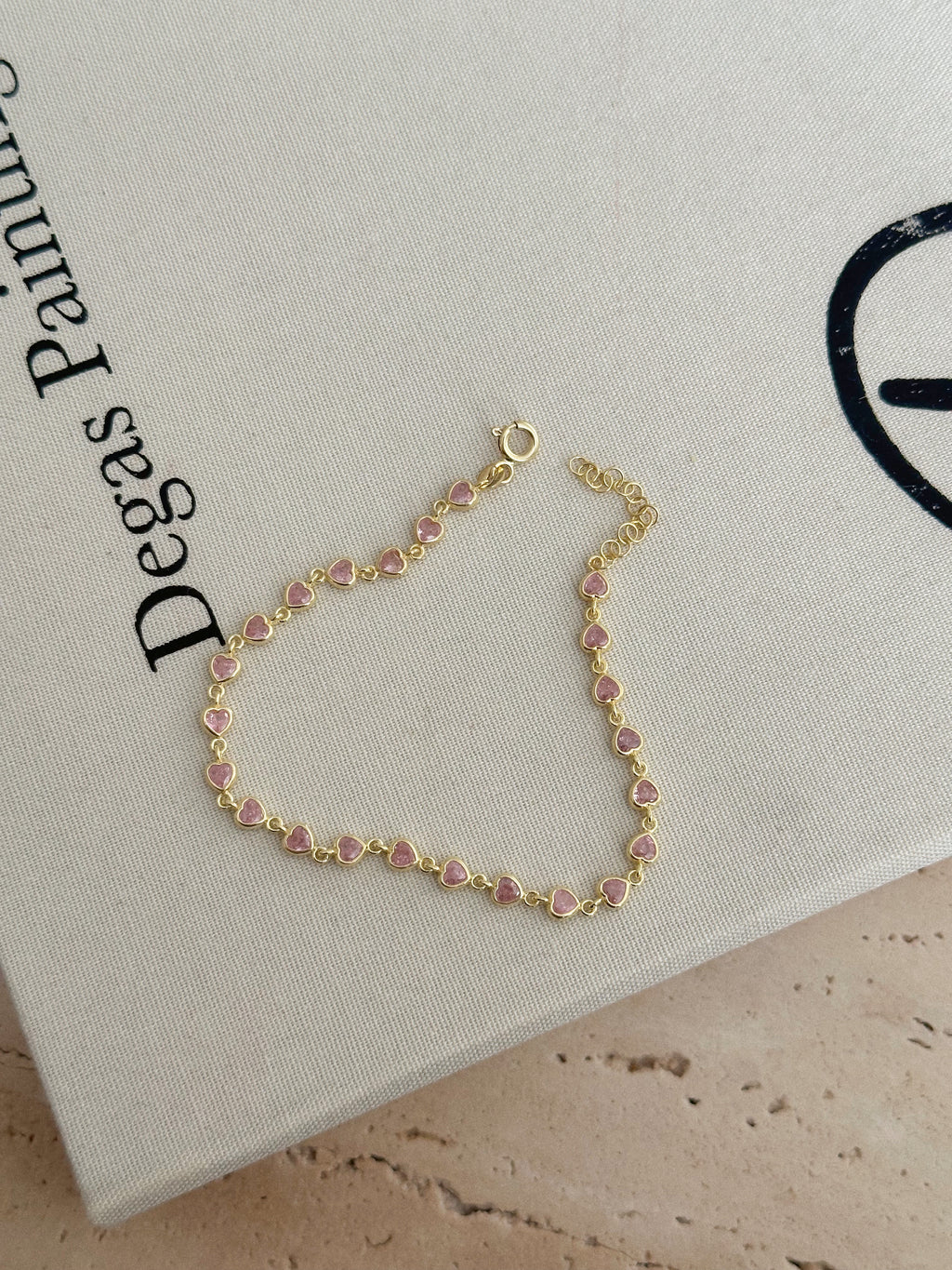925 | Pembe Kalp Taşlı Bileklik