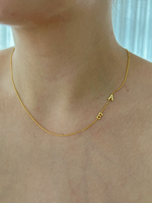 925 Gümüş | İki Harfli Köprücük Kolye